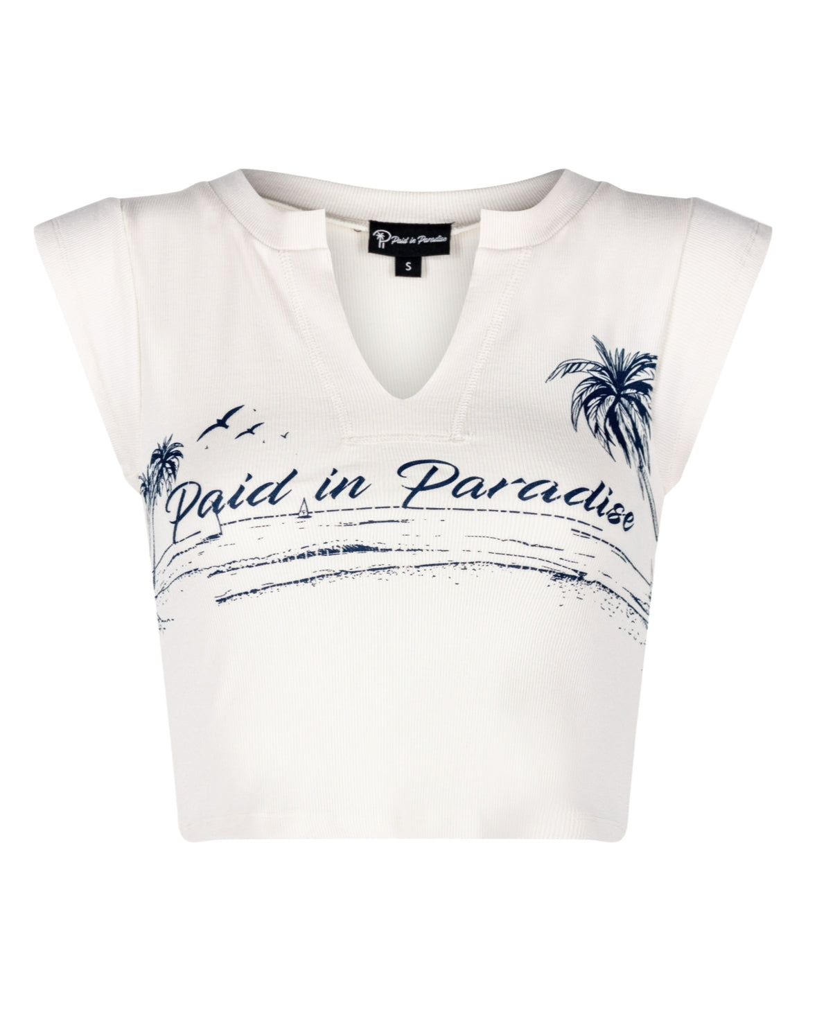 "Palm Island" Crop Graphic Tee