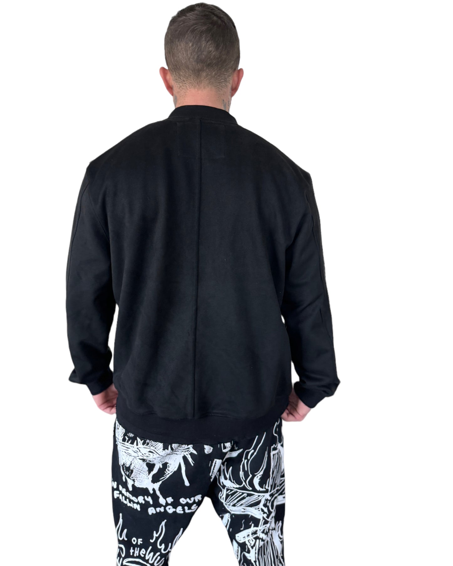 "Midnight Paradise" Suede Bomber Jacket