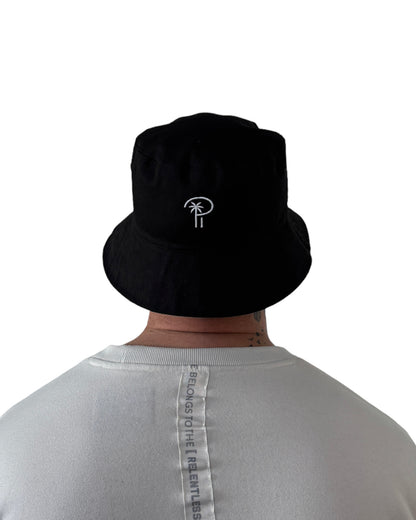 “Isla” Print Reversible Black Bucket Hat - Men's Black